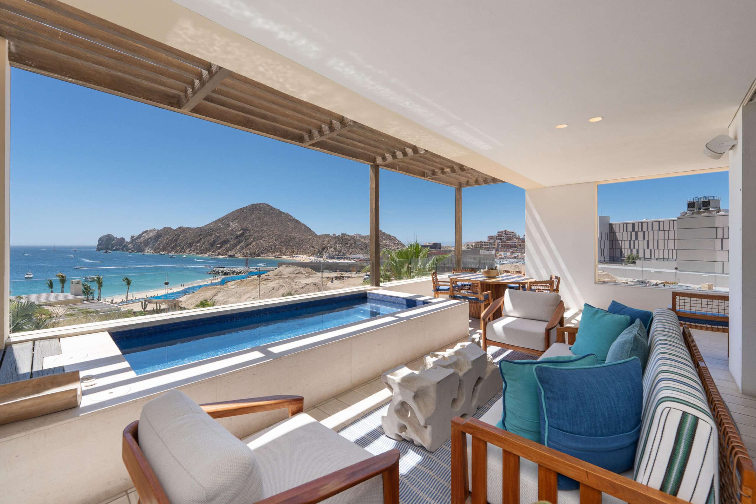 Los Cabos Hacienda Csl Situated in the heart of Cabo, this is a rare opportunity to acquire one of only four 4-bedroom residences of this floor plan on Médano Beach. Set within the oceanfront community of 1 Homes Cabo at Hacienda Beach Club & Residences Phase II, offers breathtaking ocean for sale