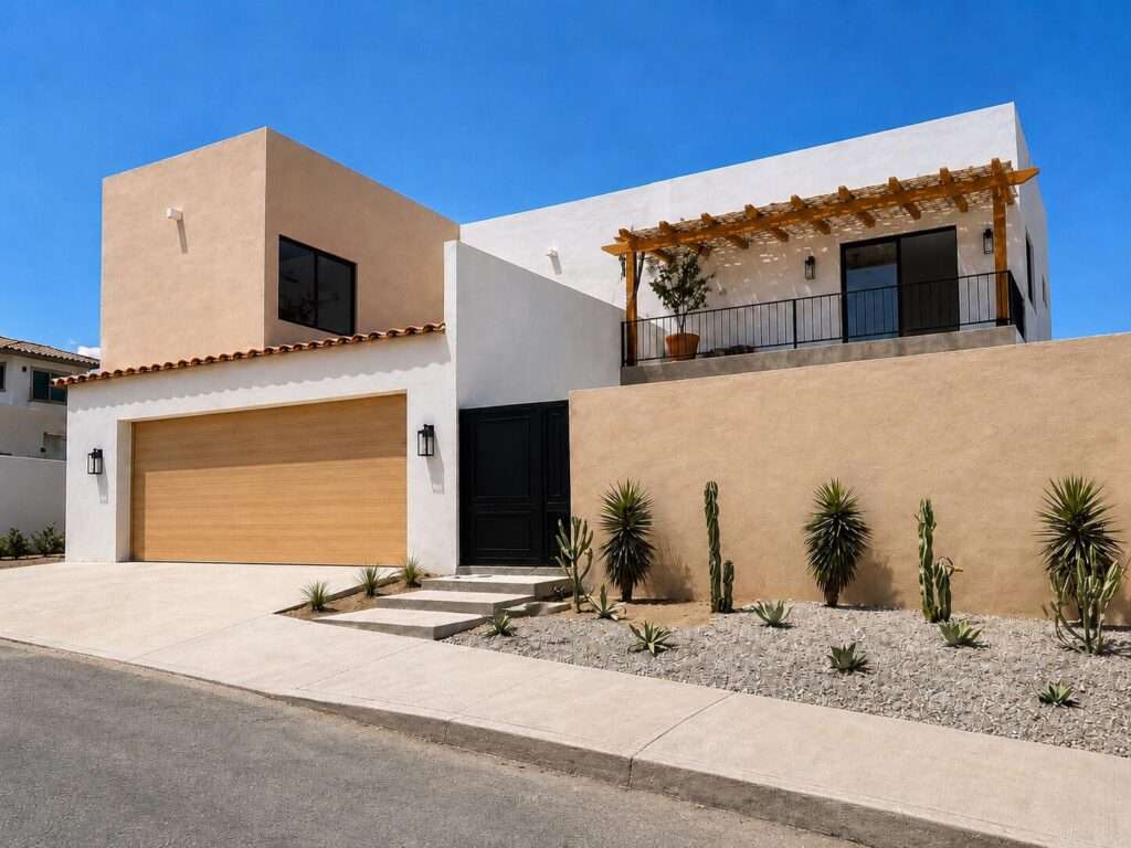 Los Cabos Hacienda Campestre Beautiful 3 bedroom home with additional nanny(maids)quarters, roof top terrace and a garage backing onto the 13th fairway of the prestigious Club Campestre Golf course. Here is your opportunity to own a piece of the established and very sought after community of Hacienda in Campestre. Surrounded by lush green landscape and over head ocean – 12 Vialidad 2, San Jose del Cabo, BS