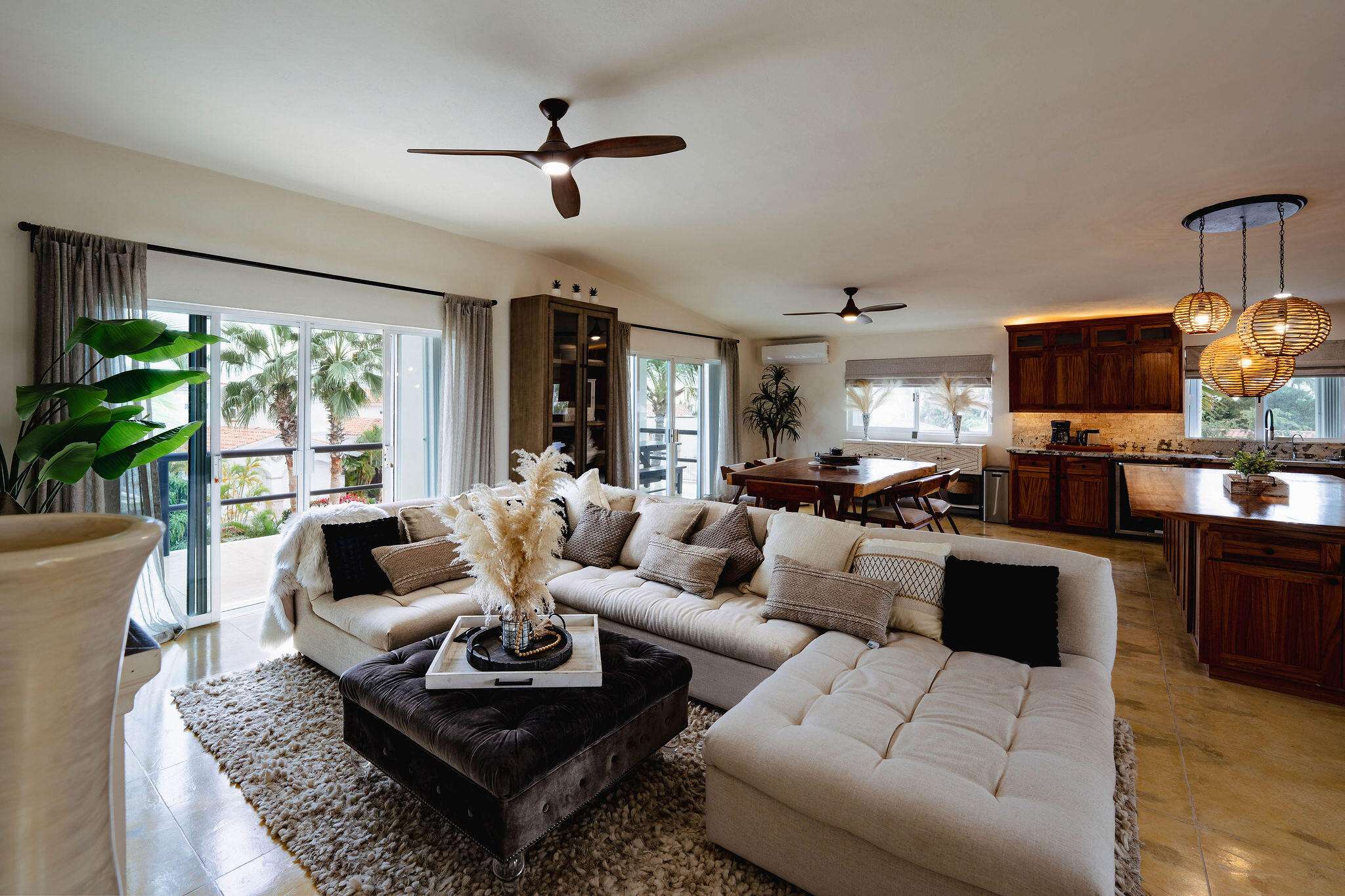 Los Cabos Residencial La Jolla Incredible designer home in the highly sought after gated La Jolla Residences, just outside the San JosΓ© del Cabo hotel zone. This California vibe residence offers 3 bedrooms and 3.5 bathrooms with massive ensuite bedrooms and an open concept living and kitchen area ideal for entertaining. Fully renovated with all new cabinetry, a custom kitchen, chefs' gas range, custom bathroom vanities, and a stunning primary bath featuring a zen soaking area and standalone tub. Enjoy whole house water softener and filtration, ocean and Punta Gorda for sale