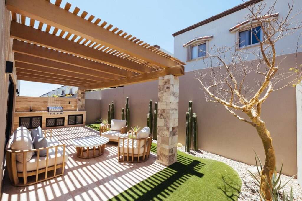 Los Cabos Cabo Bello Located in the desirable gated community of Cabo Bello, this duplex residence offers flexibility, privacy, and excellent income potential. Designed as two fully independent living spaces, the property features a total of five bedrooms, two kitchens, and two BBQ areas, ideal for large families or owners seeking to live in one unit while renting the other.One of Cabo Bello's standout features is its swimmable beach, one of the best in the Tezal area, just minutes away. Known for its security and peaceful atmosphere, the community offers gated access and 24/7 surveillance.Conveniently located near Fresko, Costco, Home Depot, and some of Cabo San Lucas' top restaurants, this property is perfect as a full-time residence, vacation home, or smart investment opportunity. – Camino del Mar, Cabo Corridor, BS