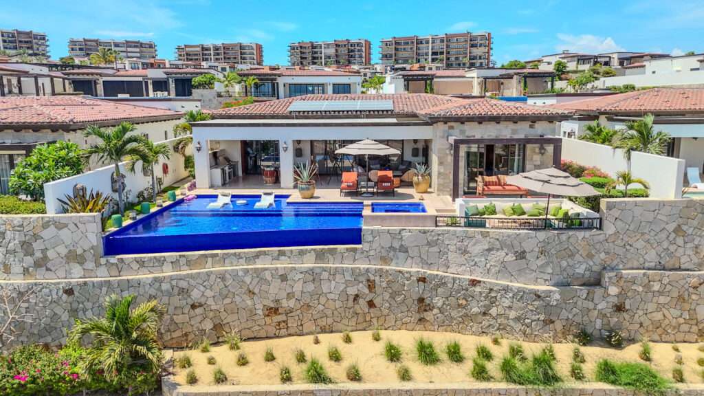 Los Cabos West Enclave Ritz-Carlton Residence 6 at The Residences at Zadún, Ritz-Carlton Reserve, This Villa is 50% complete offering a faster move in timeframe. Offers the privacy of a single-family home within Puerto Los Cabos. This 5-bedroom, 5-bath + 2 half-bath villa spans 998 m² (10,745 sq ft) of refined indoor-outdoor living with a private pool, Jacuzzi, fire pit, and BBQ terrace. Finishes include marble, oak millwork, and Sub-Zero/Wolf appliances. Owners enjoy Ritz-Carlton Reserve services, Sensei Spa, Beach Club, and membership in Club Puerto Los Cabos golf and social amenities. Villa comes fully furnished with the Ritz-Carlton Reserve approved package. – Coronado 4.6, Pacific, BS