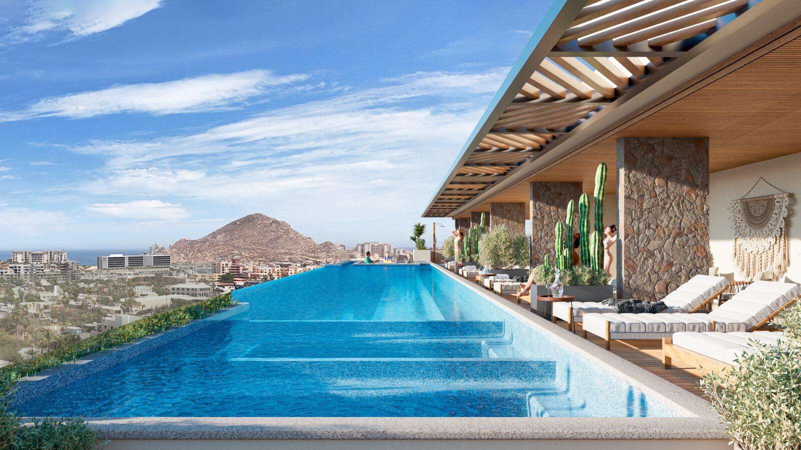 Los Cabos Terra 192 Discover Terra 192, an exclusive residential development currently in presale, located in the heart of Cabo San Lucas, just 300 meters from downtown. This boutique project offers 48 luxury condos with modern design and top-tier amenities, making it an ideal investment opportunity or personal retreat.Condo Features: • Studio • 1 full bathrooms • kitchens with quartz countertops • Mini-split air conditioning units • Built-in closets included • Units ranging from 64.35 mt2Development Amenities: • Rooftop infinity pool with lounge area • Fully equipped gym • Pool bar and hammock area • Elevator for convenient access • Underground parking • Lobby with concierge service • 24/7 security and controlled access Pricing & Delive Discover Terra 192, an exclusive residential development currently in presale, located in the heart of Cabo San Lucas, just 300 meters from downtown. This boutique project offers 48 luxury condos with modern design and top-tier amenities, making it an ideal investment opportunity or personal retreat.Condo Features: " Studio " 1 full bathrooms " kitchens with quartz countertops " Mini-split air conditioning units " Built-in closets included " Units ranging from 64.35 mt2Development Amenities: " Rooftop infinity pool with lounge area " Fully equipped gym " Pool bar and hammock area " Elevator for convenient access " Underground parking " Lobby with concierge service " 24/7 security and controlled access üPricing & Delivery: " for sale