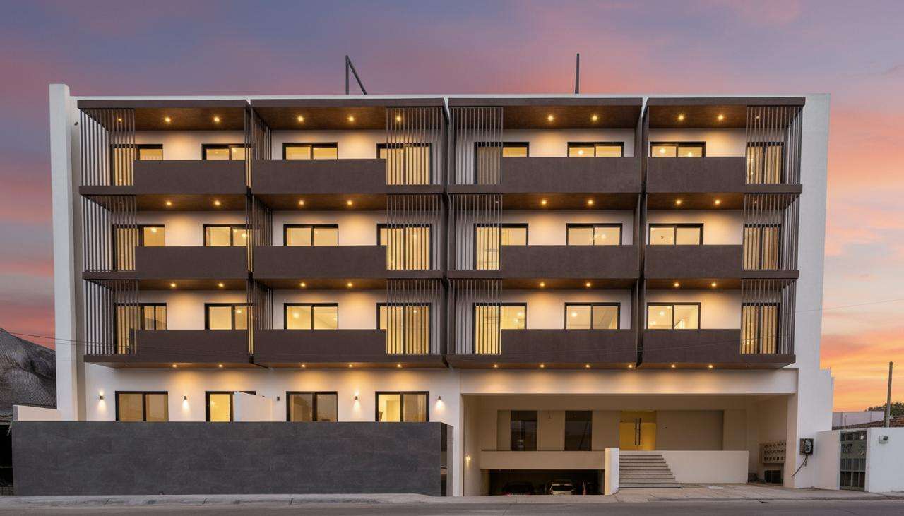 Los Cabos Centro-Sjd Discover Providence Urban Living Condos, in the heart of San José del Cabo. Unit A-202, a beautifully designed 2-bedroom, 2-bath condominium offering 93.30 SqMt interior space. This brand-new residence features a fully equipped kitchen with appliances included, sleek finishes, and A/C (mini-splits). Exclusive amenities of Providence: spacious rooftop terrace with panoramic for sale