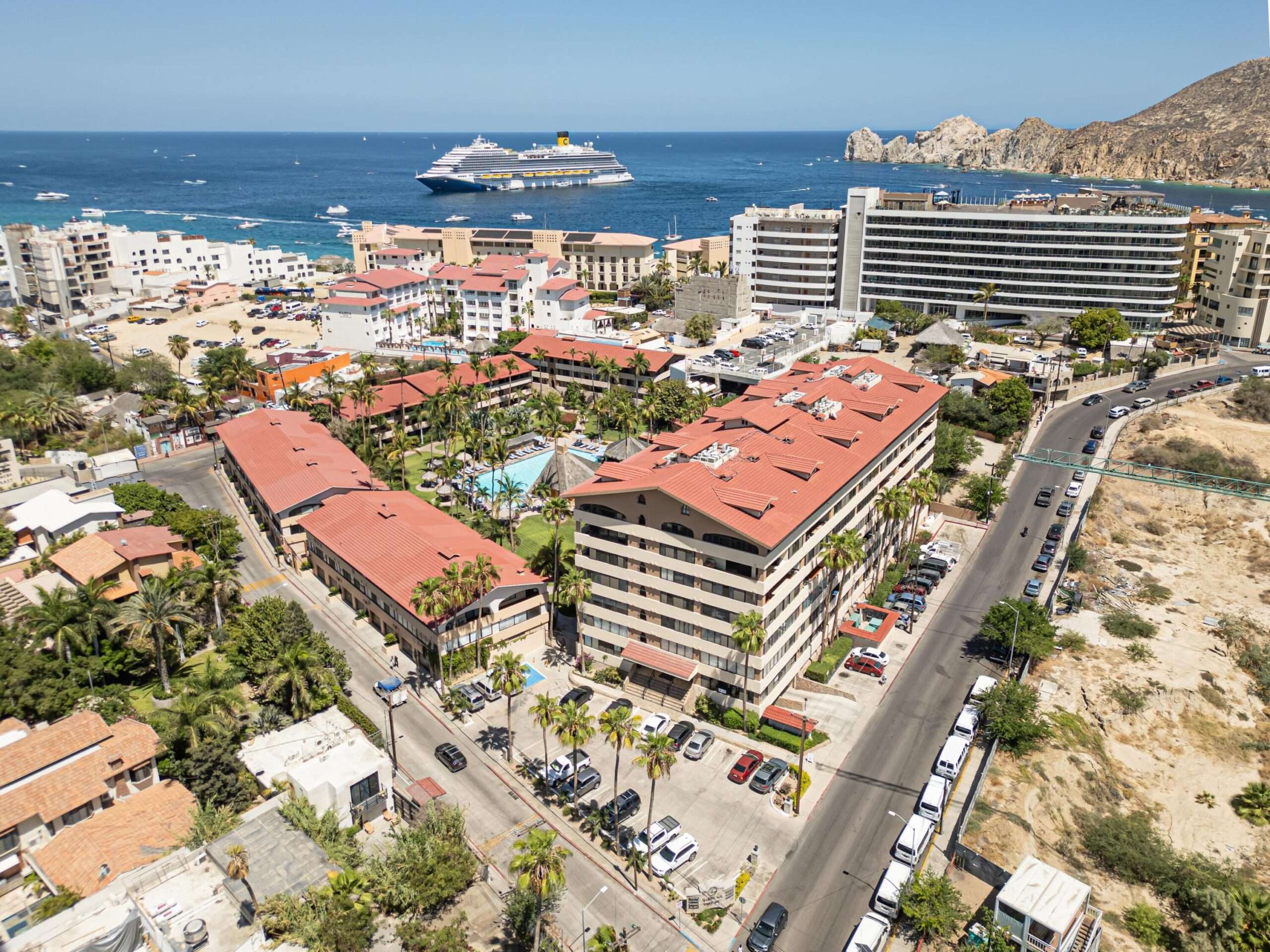 Los Cabos Marina Sol This condo boasts one of the best locations, just one block from the most popular amenities, the famous Medano Beach, and only minutes' walk to the Marina and everything else.This large one bedroom unit features a modified balcony converted into an extra space for a single bed, a full kitchen, and a spacious open plan living/dining area. The condo comes fully furnished and completely turn-key, ready for immediate use or as a prime rental investment.Conveniently located just across from the elevator, the property also offers access to common areas that include a palapa, restaurant, and swim-up bar.Whether you're looking for an excellent ROI or simply a beautiful place to call home, this property is a perfect choice. for sale
