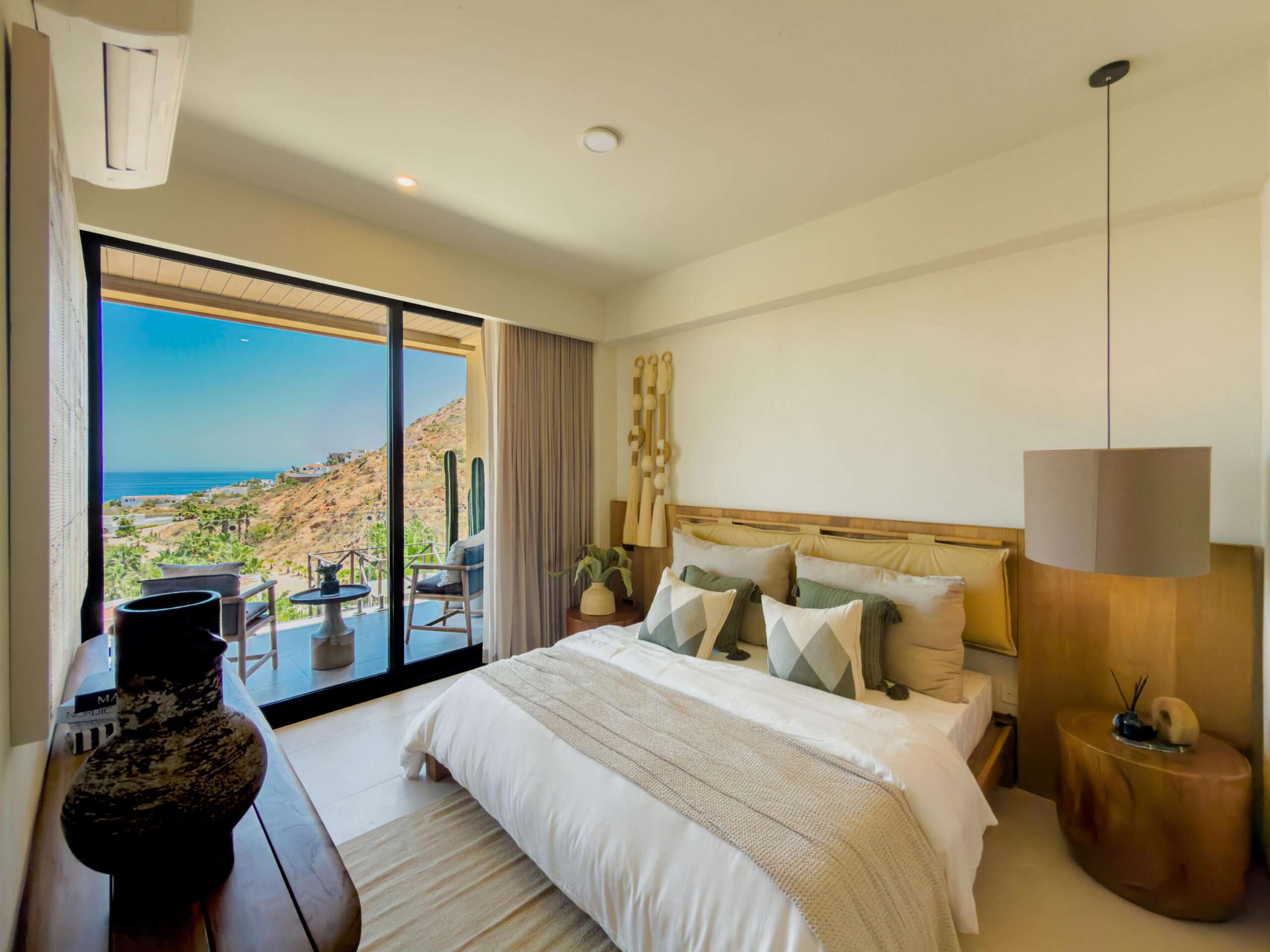 Los Cabos Santarena Santarena is an exclusive boutique development on the ocean side of Cerro Colorado in San Jose del Cabo, just minutes from the world-renowned Palmilla Beach, top-rated schools, hospitals, and essential conveniences. This prime location captures the very best of Baja: natural beauty, effortless living, and luxury at a very attractive price point. This corner unit features two bedrooms, two full bathrooms, and a private terrace. Designed with comfort and style in mind, it offers enhanced privacy, natural light, and direct exposure to the scenic surroundings. Each unit at Santarena is thoughtfully crafted with open-concept layouts, private ocean-facing terraces, and high-end finishes throughout. Floor-to-ceiling windows flood every space with natural light and frame the endless blues of the Sea of Cortezinviting you to live where the for sale