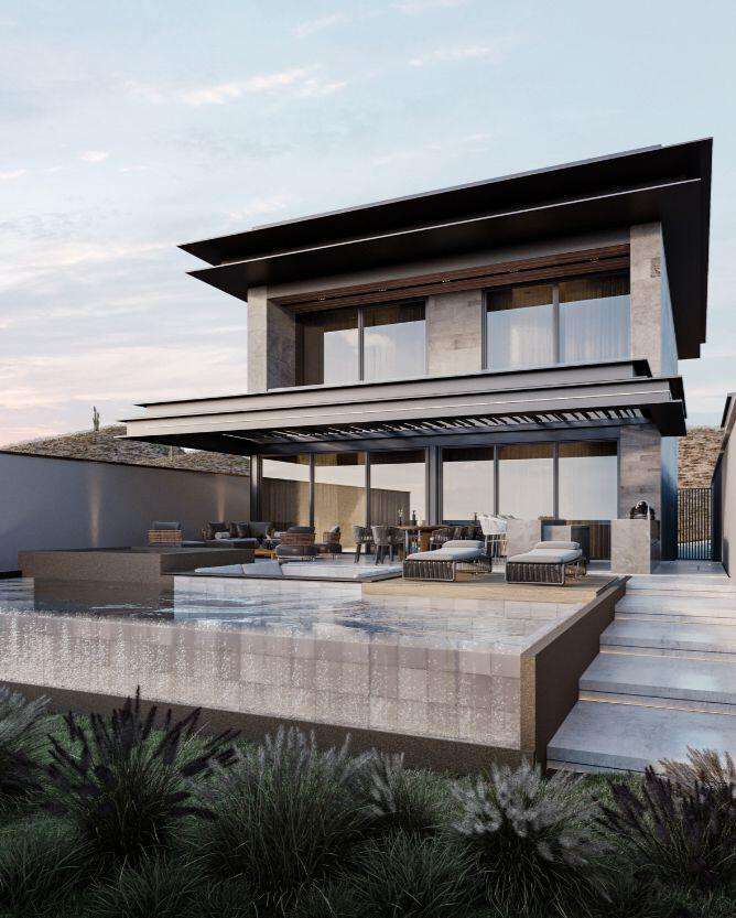 Los Cabos Lienzo Charro Experience coastal luxury in this contemporary home at next Quivira Golf Club, Los Cabos. Enjoy your private pool, beautiful garden, and spacious terrace under the Baja California sun.Just 35 minutes from Los Cabos International Airport, 12 minutes from local amenities, and a 5-minute walk to the beach. The community offers a golf club, exclusive amenities, and easy access to shopping.Parking for 2 vehiclesNatural materials facade blending with the landscapeTotal area: 455 mΒ² (315 mΒ² living, 300 mΒ² gardens)Luxurious interiors:Equipped kitchen with islandOpen concept with built-in furniture1 master and 3 secondary bedrooms, each with bath and walk-in closetAmple lighting throughoutExteriorsCovered terrace with golf course for sale