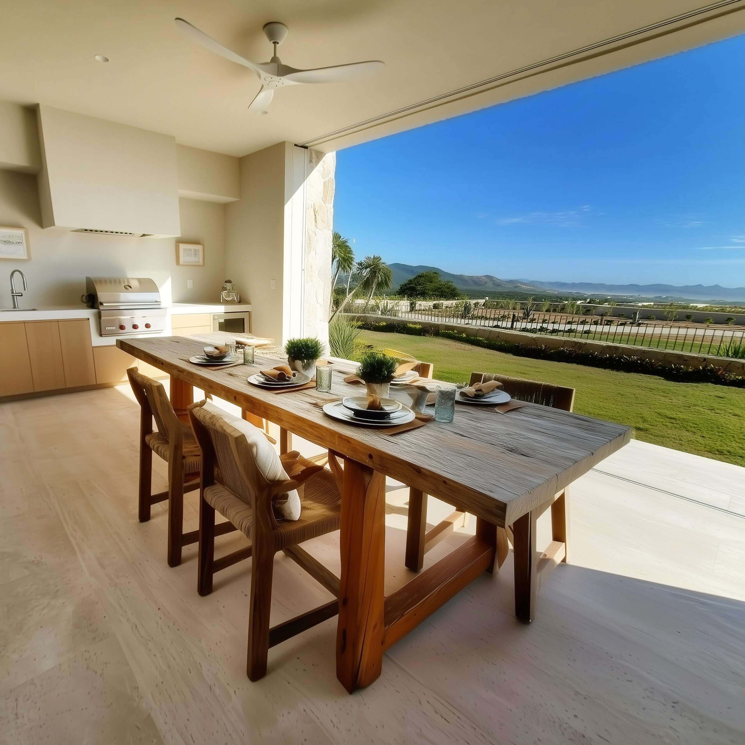 Los Cabos Section 6- Las Verandas A rare, highly upgraded, fully furnished garden residence in Querencia. Verandas C-101 offers generous living spaces that open to a large private terrace and grassy garden--an uncommon feature within the community. Contemporary architecture and custom-made furniture are paired with a calm, grounding interior designed with natural materials, custom wood furnishings, clay accents, upgraded flooring, and enhanced interior doors throughout. This residence features a fully upgraded kitchen with new appliances and a 42-inch wine cellar, along with thoughtfully finished bathrooms that include double-sink vanities and elevated finishes. Ceiling fans are installed in all bedrooms. A private in-unit elevator gives you direct access to the parking garage below, to your two parking spaces, and an oversized private storage room included with the home. This residence was delivered new with a comprehensive package of builder-selected upgrades totaling for sale