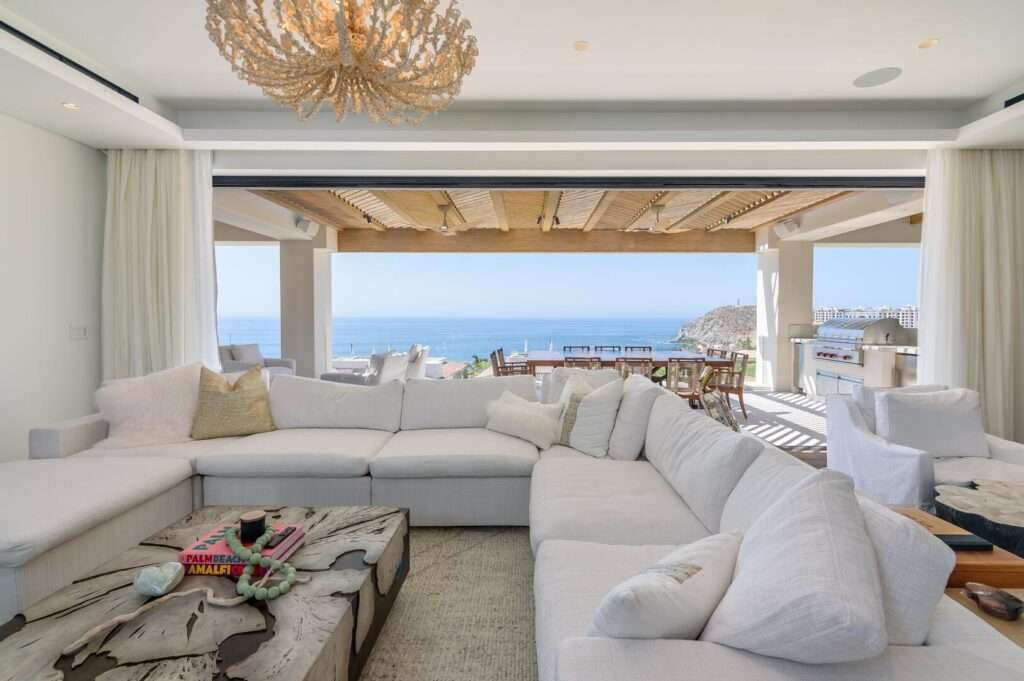 Los Cabos Cove Club Club Villa 12 is a stunning 4-bedroom residence within the private Cove Club at Cabo Del Sol, one of Los Cabos' most prestigious communities. Each bedroom is a full master suite, complemented by two half baths, one in the living area and one on the rooftop terrace. With over 3,600 sq. ft. under A/C and 1,100+ sq. ft. of terraces, the villa offers seamless indoor-outdoor living. The private rooftop features a pool and hot tub overlooking breathtaking ocean – Villa Enclave Azul, Cabo Corridor, Cabo Corridor, BS