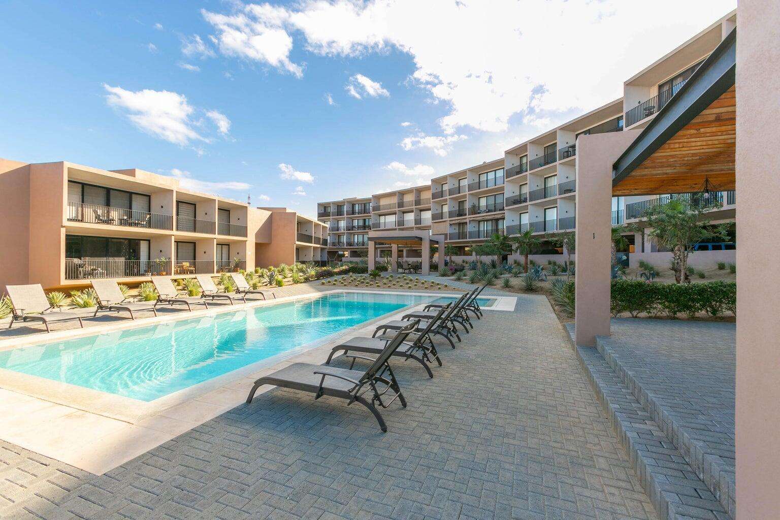 Los Cabos Cabo Del Mar Ecopark Fantastic investment opportunity in Cabo del Mar! Beautifully furnished condo featuring two spacious bedrooms and a generous TV/living room area, perfect for relaxing getaways or vacation rentals. Enjoy stunning – Amaterra Phase 2, Cabo Corridor, BS