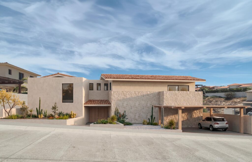 Los Cabos Los Valles Discover this brand-new five-bedroom residence in the exclusive El Campestre community, thoughtfully designed to maximize space, comfort, and natural light.The main level features an open-concept living and dining area, a modern kitchen, a laundry room, and maid's quarters. Upstairs, you'll find two spacious primary suites, each offering an en-suite bathroom, walk-in closet, and private terrace.The lower level includes three additional bedrooms, each with its own en-suite bathroom and closet, as well as direct access to the main patio, swimming pool, and private garden, creating a seamless indoor-outdoor living experience.This exceptional home also includes a Beach Club membership and is scheduled for completion in December 2026. – 104 Los Valles, San Jose del Cabo, BS